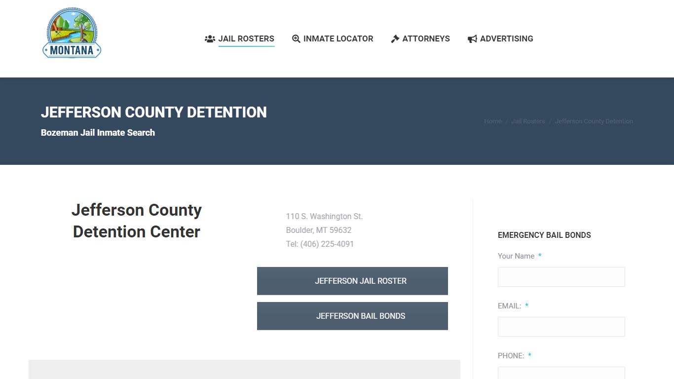 Jefferson County Detention - MONTANA JAIL ROSTER